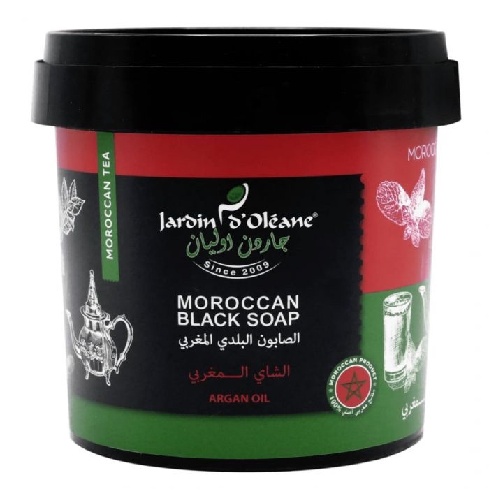 جاردن اوليان الصابون البلدي المغربي الشاي المغربي Jardin D Oleane Black soap with Moroccan Tea