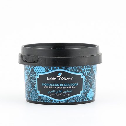 جاردن اوليان الصابون البلدي المغربي زيت ارز الأطلس الاساسي Jardin Oleane Moroccan Black Soap With with Atlas Cedar Essential Oil 