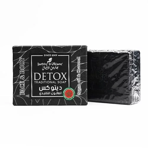 جاردن اوليان ديتوكس الصابون التقليدي بزيت الارغان و مسحوق الفحم Jardin D Oleane Detox