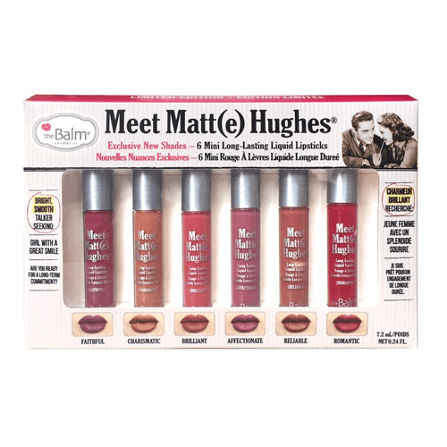 ذا بالم مجموعة 6 احمر شفاه سائل ميت مات هيوز theBalm Meet Matte Hughes Set of 6 Mini Lipsticks Limited Edition Vol2