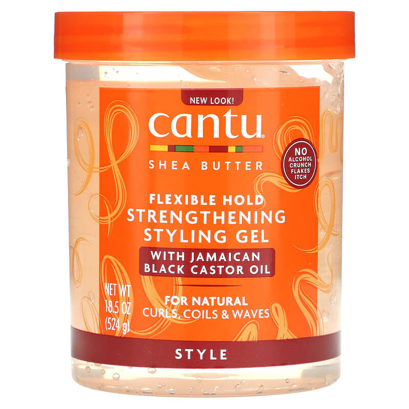 كانتو جل بزيت الخروع الجمايكي لتصفيف الشعر Cantu, Shea Butter, Flexible Hold Strengthening Styling Gel