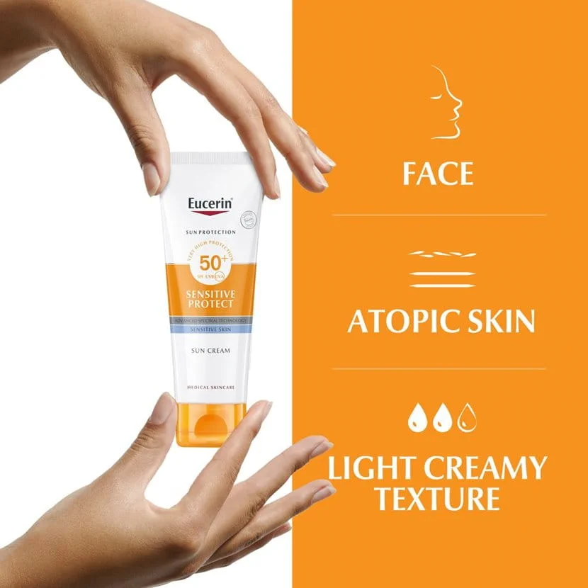 يوسرين واقي شمس للبشرة الحساسة والجافة 50مل Eucerin Sun Sensitive Protect Cream SPF50