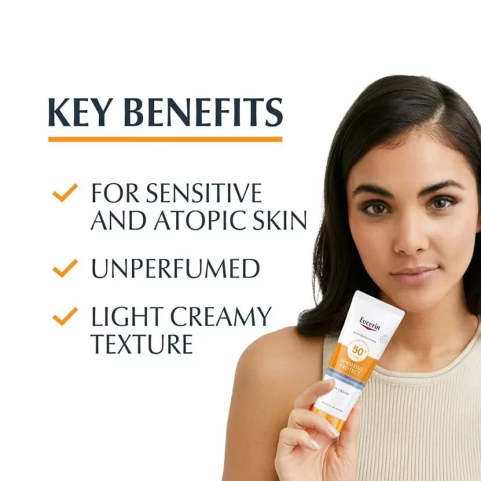 يوسرين واقي شمس للبشرة الحساسة والجافة 50مل Eucerin Sun Sensitive Protect Cream SPF50