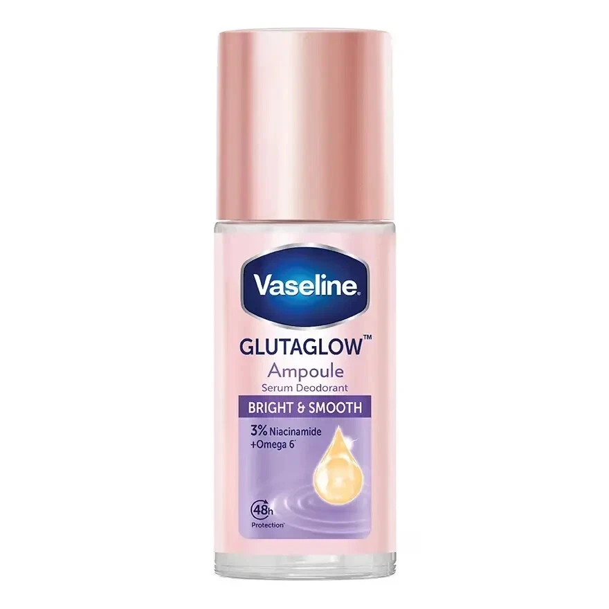 فازلين مزيل العرق برايت اند سموث 45مل Vaseline Dry Serum GlutaGlow Ampoule Deodorant Bright & Smooth