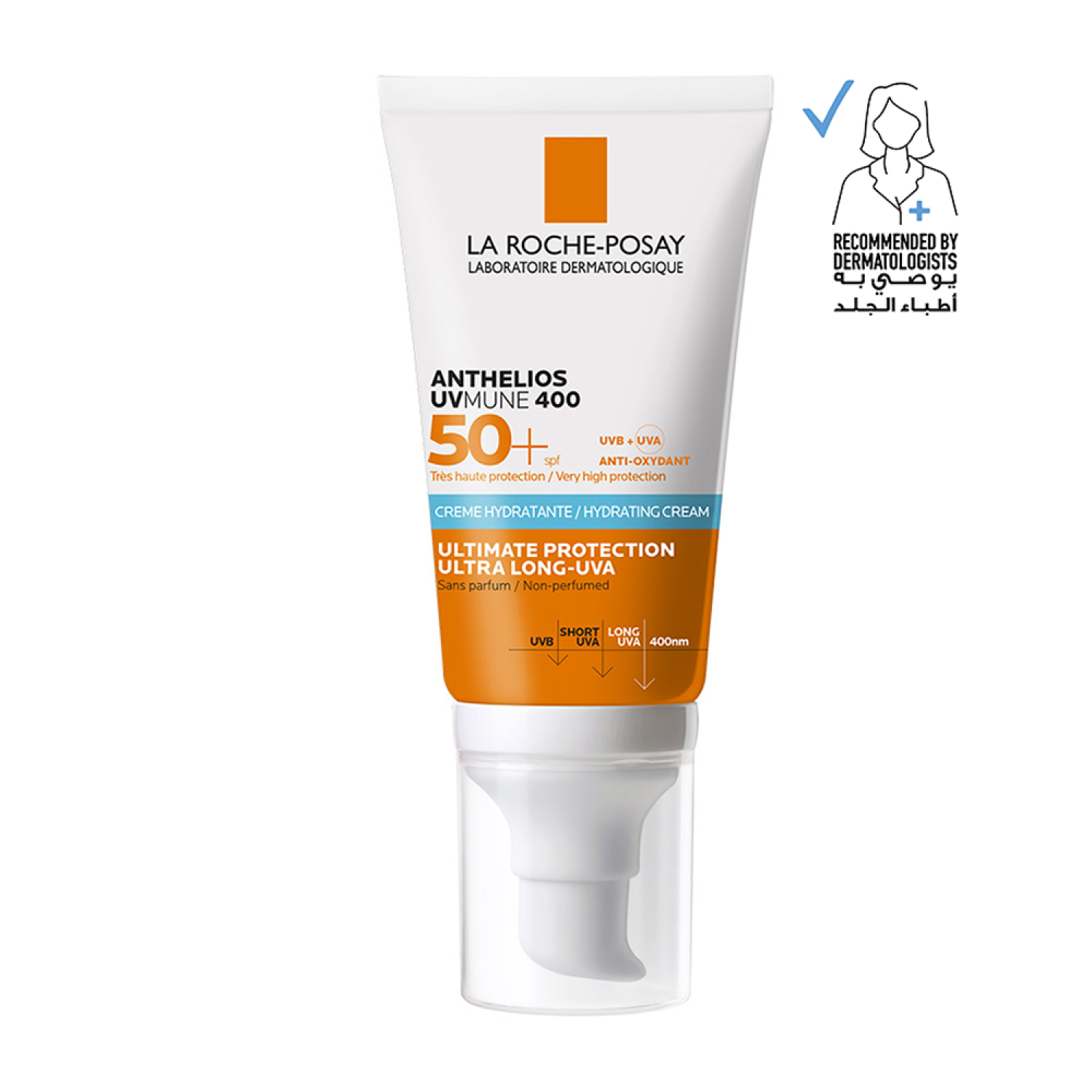 لاروش بوزيه كريم واقي شمس يوفي ميون400 - 50مل La Roche-Posay Anthelios UVMune 400 Hydrating Cream Fragrance-Free SPF50+
