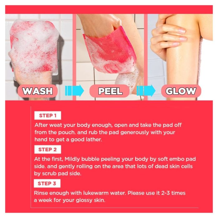 مومز باث ليفة تقشير الجسم لون احمر قطعة واحدة Mom'S Bath Recipe Body Peeling Pad Strong