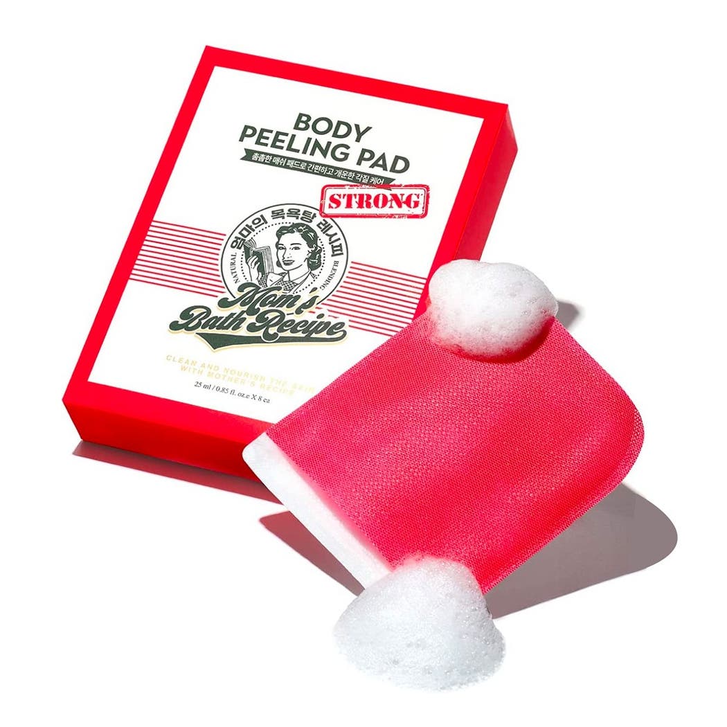 مومز باث ليفة تقشير الجسم لون احمر قطعة واحدة Mom'S Bath Recipe Body Peeling Pad Strong
