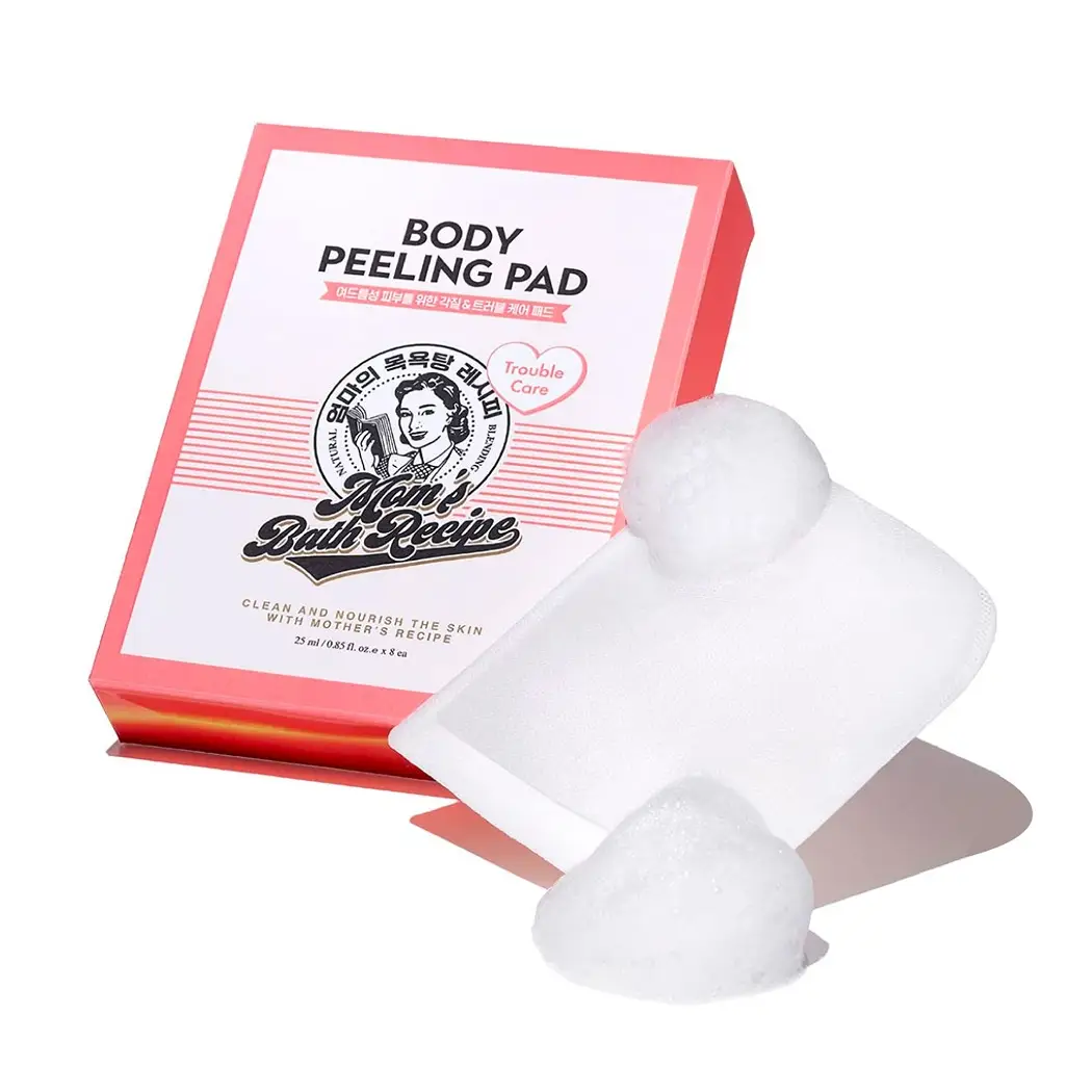 مومز باث ليفة تقشير الجسم لون وردي قطعة واحدة Mom’S Bath Recipe Body Peeling Pad Trouble Care