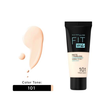 ميبلين فيت مي كريم اساس 101 مات اند بورليس 30مل Maybelline Fit Me Matte And Poreless Foundation