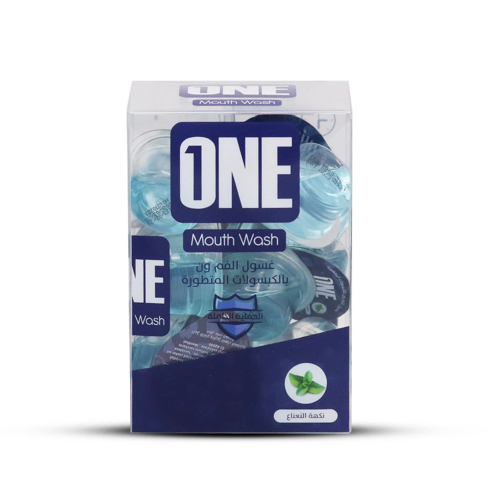 ون غسول الفم بالكبسولات المتطورة بنكهة النعناع 20 كبسولة 15مل One Advanced Capsule Mouthwash Mint 20 Capsules 15ml