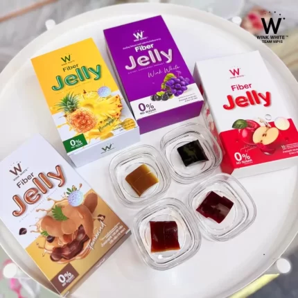 وينك وايت فايبر جيلي عصير التفاح مكمل غذائي 0% سكر WINK WHITE Fiber Jelly Dietary Supplement Apple Cider