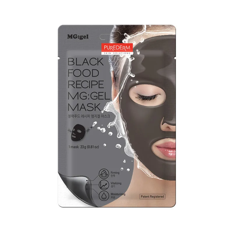 purederm-black-food-mg-gel-mask بيورديرم قناع جل وصفة الطعام السوداء 1 ماسك Purederm Black Food Recipe MG: Gel Mask