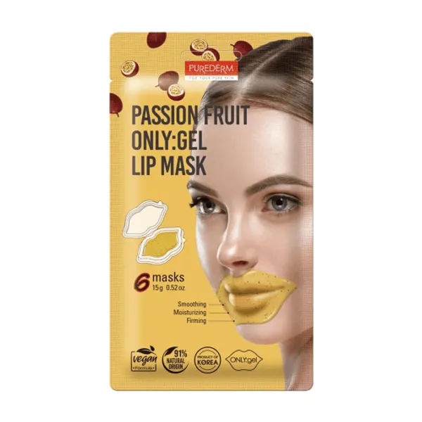 بيورديرم قناع جل فلر الشفايف الطبيعي بالفواكة الاستوائية 6 اقنعة PUREDERM Passion Fruit ONLY Gel Lip Mask بيورديرم قناع جل فلر الشفايف الطبيعي بالفواكة الاستوائية 6 اقنعة PUREDERM Passion Fruit ONLY Gel Lip Mask