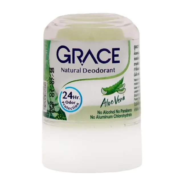 جريس مزيل عرق طبيعي بالصبار بدون رائحة او عطر 70جم Grace Aloe Crystal Deodorant جريس مزيل عرق طبيعي بالصبار بدون رائحة او عطر 70جم Grace Aloe Crystal Deodorant