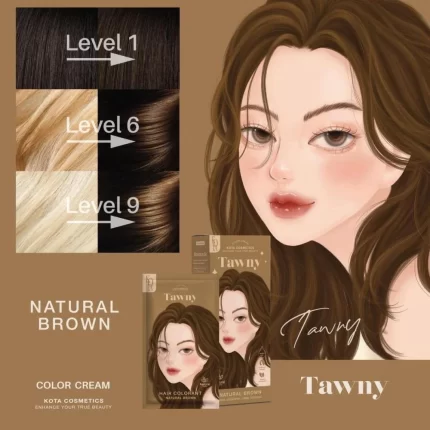 صبغة شعر بني طبيعي 100مل Kota Cosmetics Tawny Natural Brown