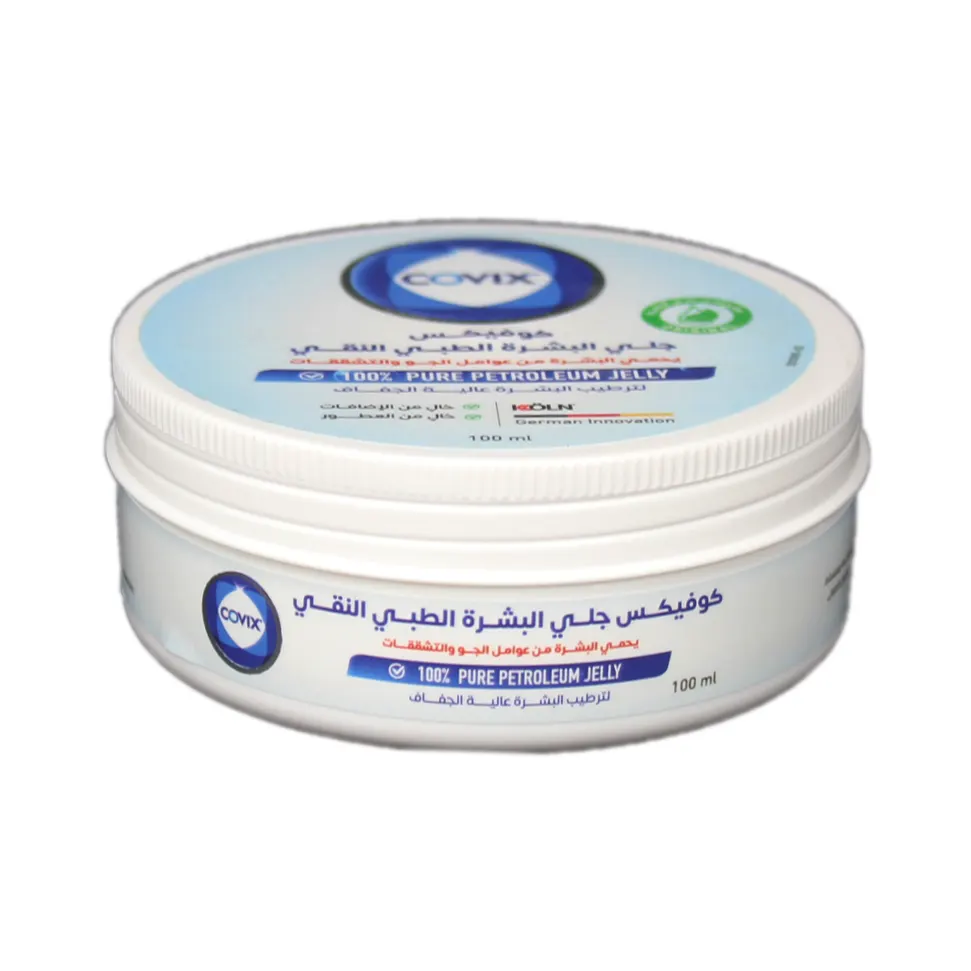 كوفيكس كير جلي البشرة الطبي النقي 100مل - Covix 100% Pure Petroleum Jelly 100ml كوفيكس كير جلي البشرة الطبي النقي 100مل - Covix 100% Pure Petroleum Jelly 100ml