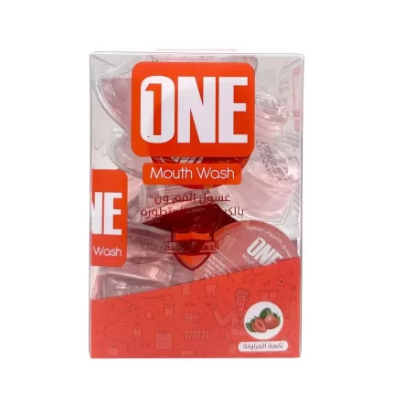 ون غسول الفم بنكهة الفرولة بالكبسولات المتطورة 20 كبسولة 15مل One Advanced Capsule Mouthwash Strawberry 20 Capsules 15ml