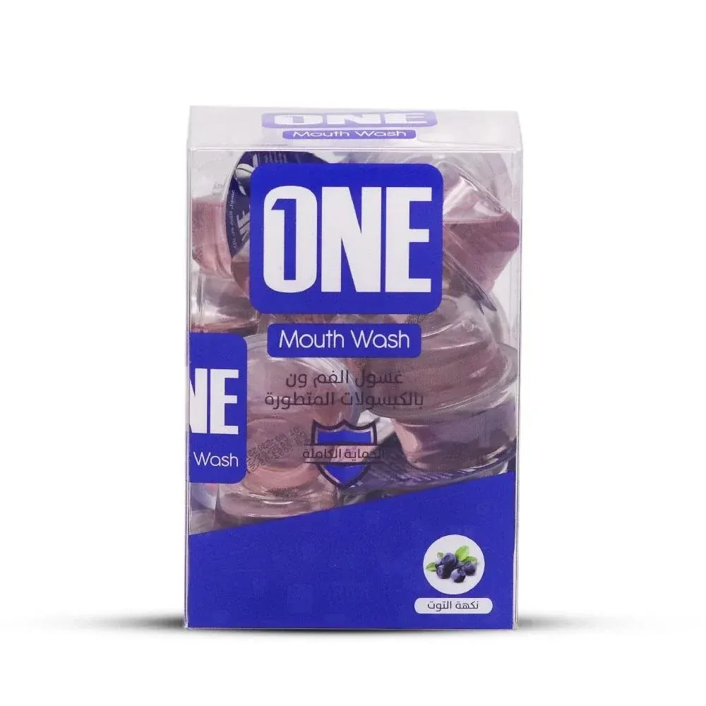 ون غسول الفم بنكهة التوت بالكبسولات المتطورة 20 كبسولة 15مل One Advanced Capsule Mouthwash Berries 20 Capsules 15ml