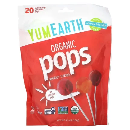 يم ايرث مصاصات عضوية 20 قطعة YumEarth Organic Pops Assorted Flavors 20 Pops