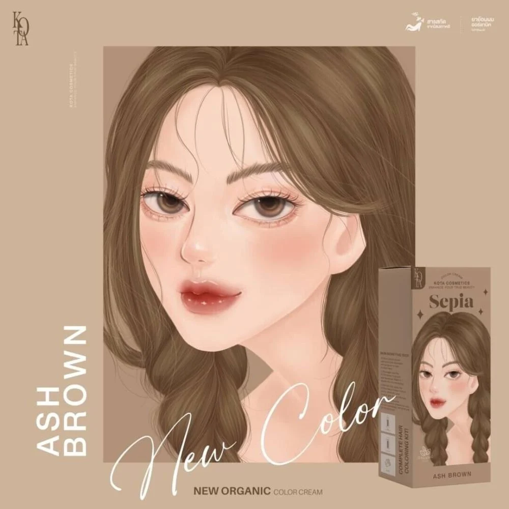 ًصبغة شعر بني داكن Kota Cosmetics Sepia (Ash Brown)