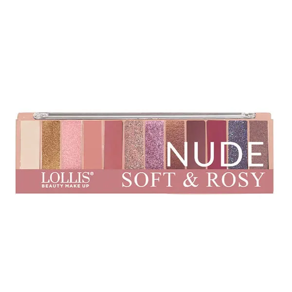 LollisNudeEyeshadowSoft_Rosy لوليس باليت ظلال العيون نيود سوفت روزي LOLLIS Nude Soft & Rosy Eyeshadow Palette