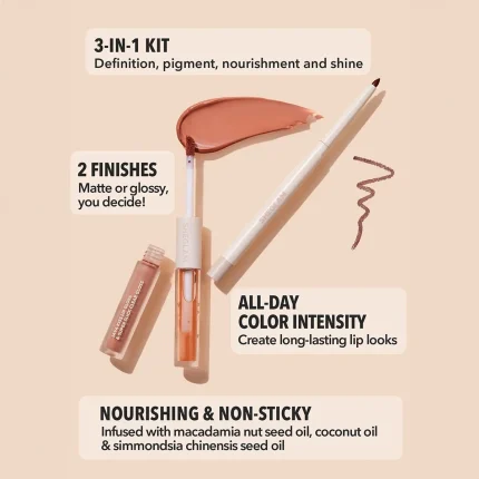 شيجلام قلم محدد شفاه وجلوس سوفت SHEGLAM Soft 90's Glam Lip liner and Lip Duo Set