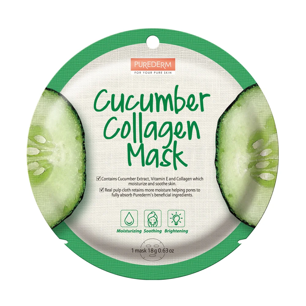 بيورديرم قناع الكولاجين بالخيار 1 قناع Purederm Cucumber Collagen Mask 1 بيورديرم قناع الكولاجين بالخيار 1 قناع Purederm Cucumber Collagen Mask