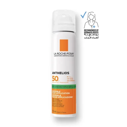 لاروش بوزيه بخاخ واقي شمس شفاف أنثيليوس 75مل La Roche-Posay Anthelios Invisible Sunscreen Face Mist SPF50