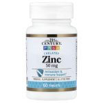 21 سينتري‏ زنك مستخلب 50 ملجم 60 قرص 21st Century Chelated Zinc