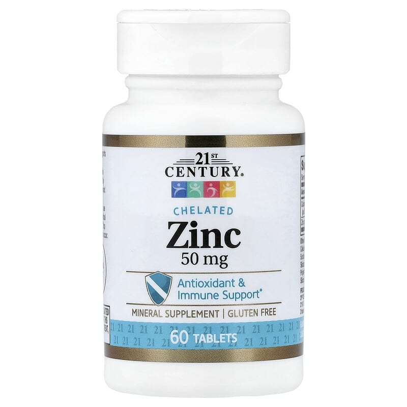 104 21 سينتري زنك مستخلب 50 ملجم 60 قرص 21st Century Chelated Zinc