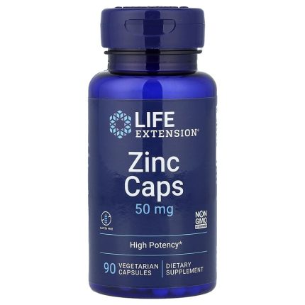 لايف إكستانشن‏ كبسولات الزنك عالية الفعالية 50 ملجم 90 كبسولة نباتية Life Extension Zinc Caps