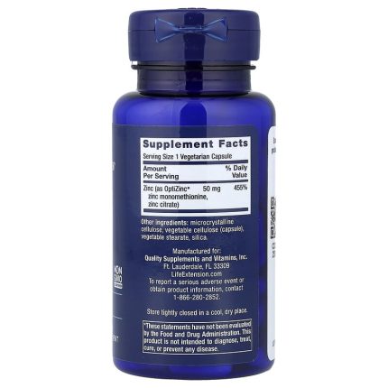 لايف إكستانشن‏ كبسولات الزنك عالية الفعالية 50 ملجم 90 كبسولة نباتية Life Extension Zinc Caps