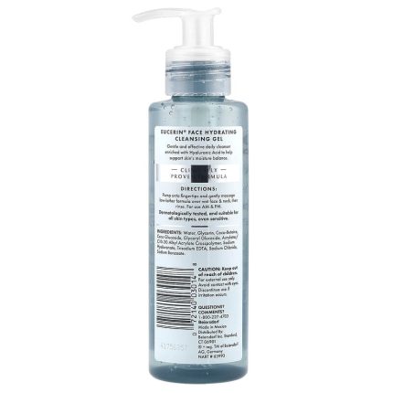 يوسيرين‏ جل التنظيف المرطب بحمض الهيالورونيك 200مل Eucerin Face Hydrating Cleansing Gel + Hyaluronic Acid