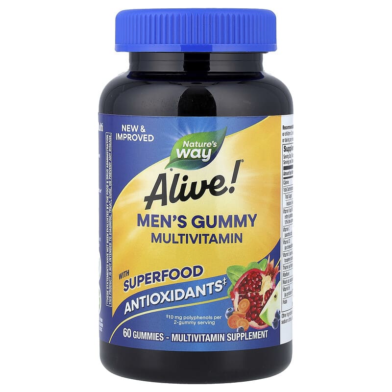 43 ناتشرز واي علكة متعددة الفيتامينات للرجال نكهة الفواكه 60 علكة Nature's Way, Alive!® Men's Gummy Multivitamin
