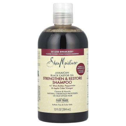 شيا مويستشر شامبو بزيت الخروع الجمايكي الأسود Shea Moisture Jamaica Black Castor Oil Strengthen& Restore Shampoo
