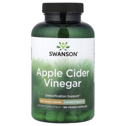 سوانسون‏ خل التفاح قوة أعلى 180 كبسولة نباتية (625 ملجم لكل كبسولة) Swanson, Apple Cider Vinegar
