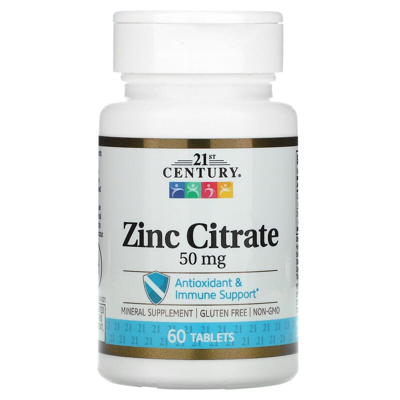 8 (3) 21 سينتري سترات الزنك 50 ملجم 60 قرص 21st Century Zinc 50 mg (Citrate)
