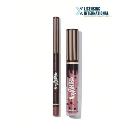 شيجلام مجموعة أحمر شفاه روج ومحدد شفاه ويلي ونكا كاكاو كيس ليب دو SHEGLAM Willy Wonka Cocoa Kiss Lip Duo