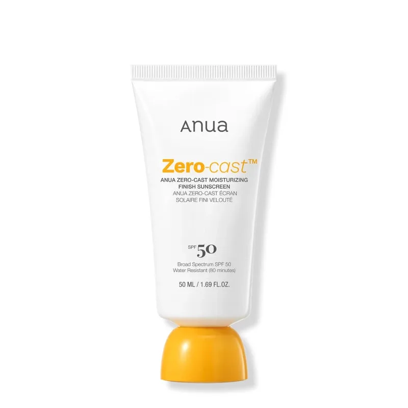 anua-zero-cast-moisturizing-finish-sunscreen انوا واقي شمس زيرو كاست SPF 50 بلمسة نهائية مرطبة 50مل Anua Zero Cast Moisturizing Finish Sunscreen