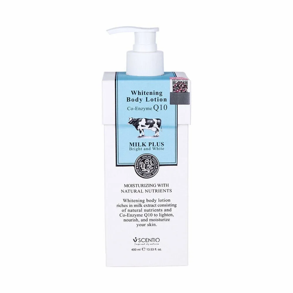 لوشن تفتيح الجسم بالحليب 400مل SCENTIOQ10 Brightening Body Lotion 400 ml Milk لوشن تفتيح الجسم بالحليب 400مل SCENTIOQ10 Brightening Body Lotion 400 ml Milk