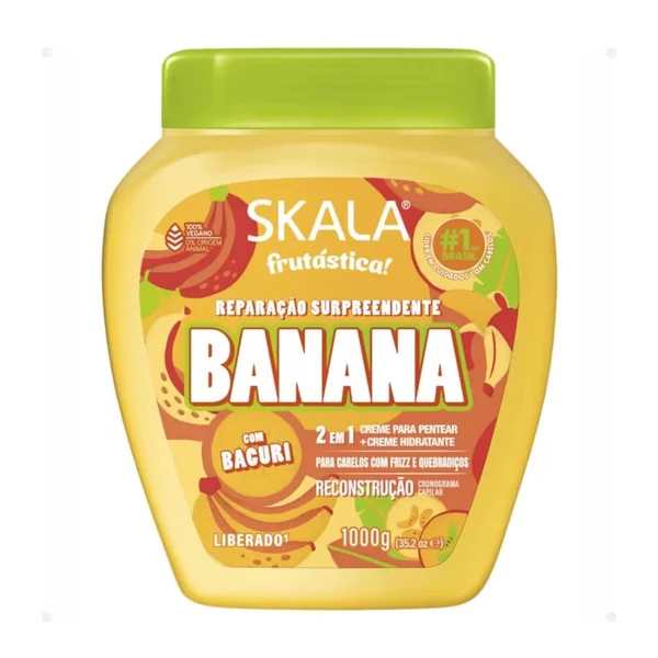 كريم سكالا بخلاصة الموز لإصلاح الشعر وتقويته 2 في 1 – 1000جم Skala Hair Treatment Cream 1000G (BANANA)