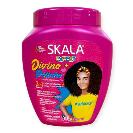سكالا كريم الشعر المجعد 2 في 1 للأطفال ديفينو بوتينهو 1000جم Scala Divino Botinho 2 in 1 Moisturizing, Nourishing and Detangling Cream for Curly Children's Hair