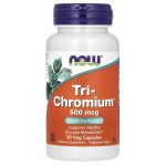 مكمل غذائي NOW Tri-Chromium لدعم تنظيم مستوى السكر في الدم 90 كبسولة