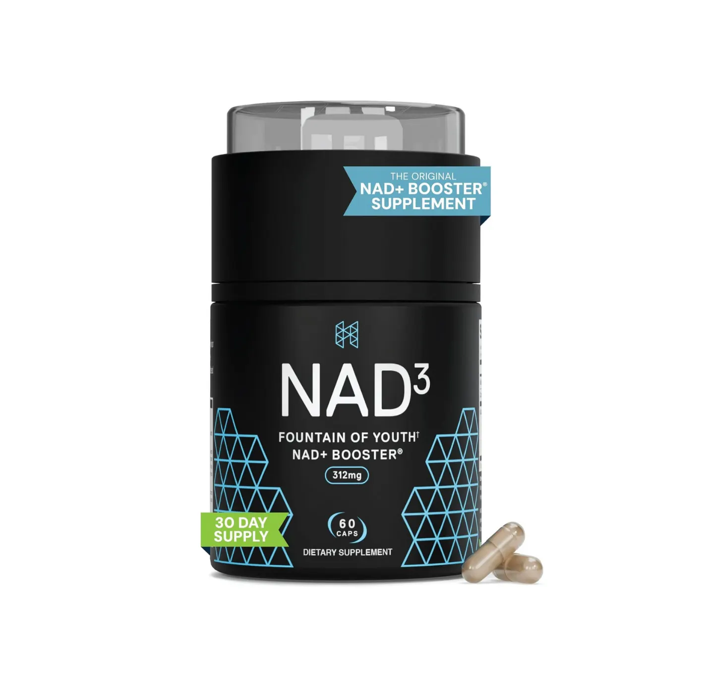 مكمل HPN NAD3 NAD+ Booster 312mg لتعزيز الطاقة الخلوية – 60 كبسولة نباتية