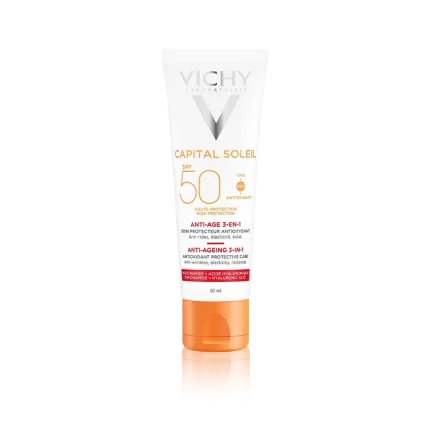 واقي شمس Vichy Capital Soleil Anti Ageing 3 In 1 SPF50+ للوقاية ومكافحة التجاعيد – 50مل