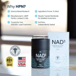 مكمل HPN NAD3 NAD+ Booster 312mg لتعزيز الطاقة الخلوية – 60 كبسولة نباتية