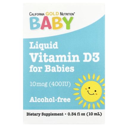 California Gold Nutrition Baby Vitamin D3 Drops 400 IU – قطرات فيتامين د للرضع والأطفال 10 مل