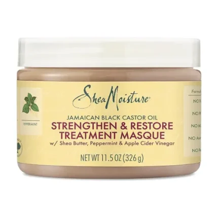 شيا مويستشر ماسك معالج بزيت الخروع الجامايكي الأسود 326جم Shea Moisture Jamaican Black Castor Oil Strengthen & Restore Treatment Masque