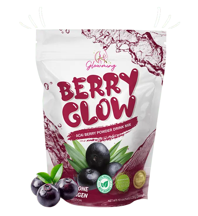 berrybenefitsimage مشروب جلوومينغ بيري جلو بالتوت لتفتيح البشرة ودعم الهضم 10 أكياس Glowming Berry Glow