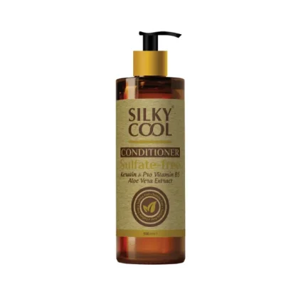 بلسم سيلكي كول الخالي من الكبريتات بخلاصة الكيراتين وبرو فيتامين ب5 والألوة فيرا 500مل Silky Cool Sulfate-Free Conditioner